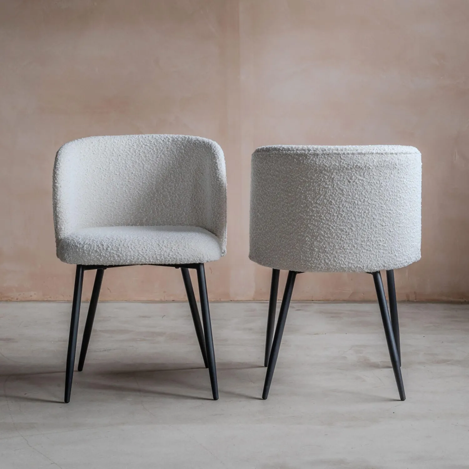 Graham & Green Set of Two Benji Boucle Dining Chairs