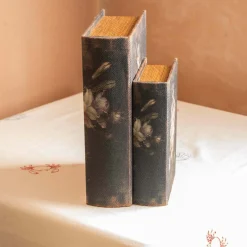 Graham & Green Set of Two Black Floral Storage Boxes