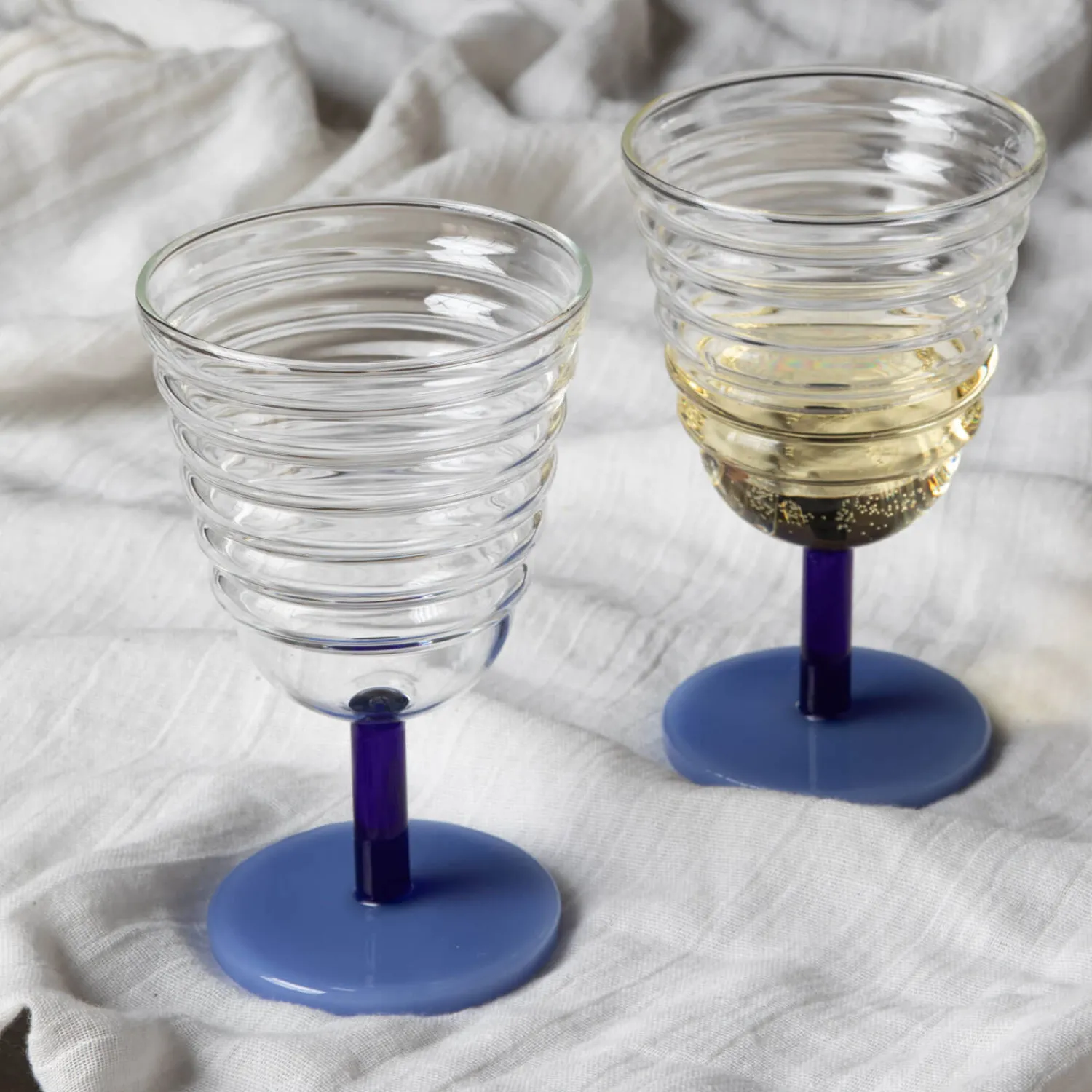 Graham & Green Set of Two Blue Morgan Goblets