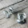 Graham & Green Set of Two Clear Glass and Chrome Flat Globe Door Knobs
