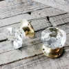 Graham & Green Set of Two Clear Glass and Brass Door Knobs