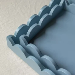 Graham & Green Set of Two Grey Scallop Trays