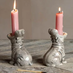 Graham & Green Set of Two Hippo Candle Holders