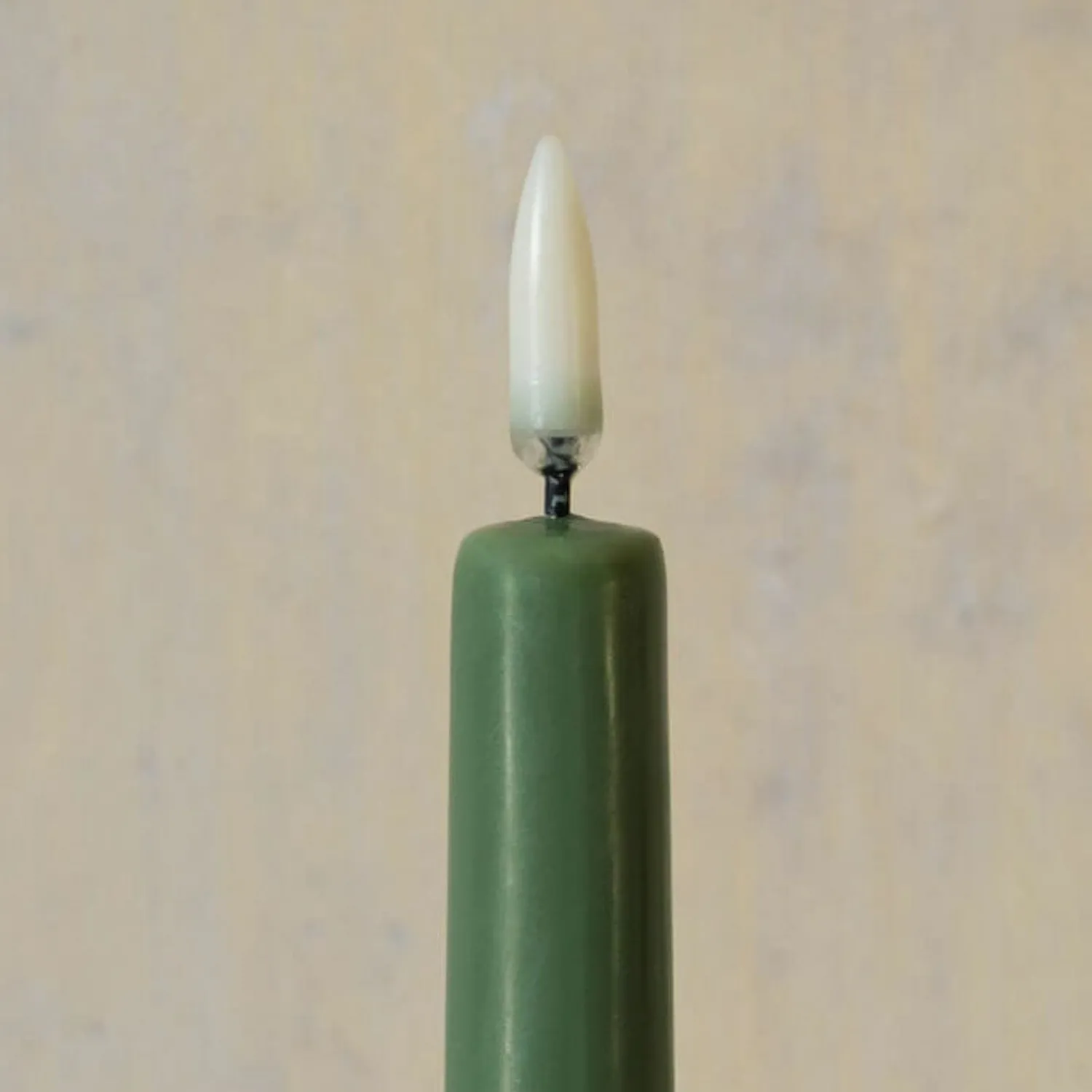 Graham & Green Set of Two LED Taper Candles Olive Green