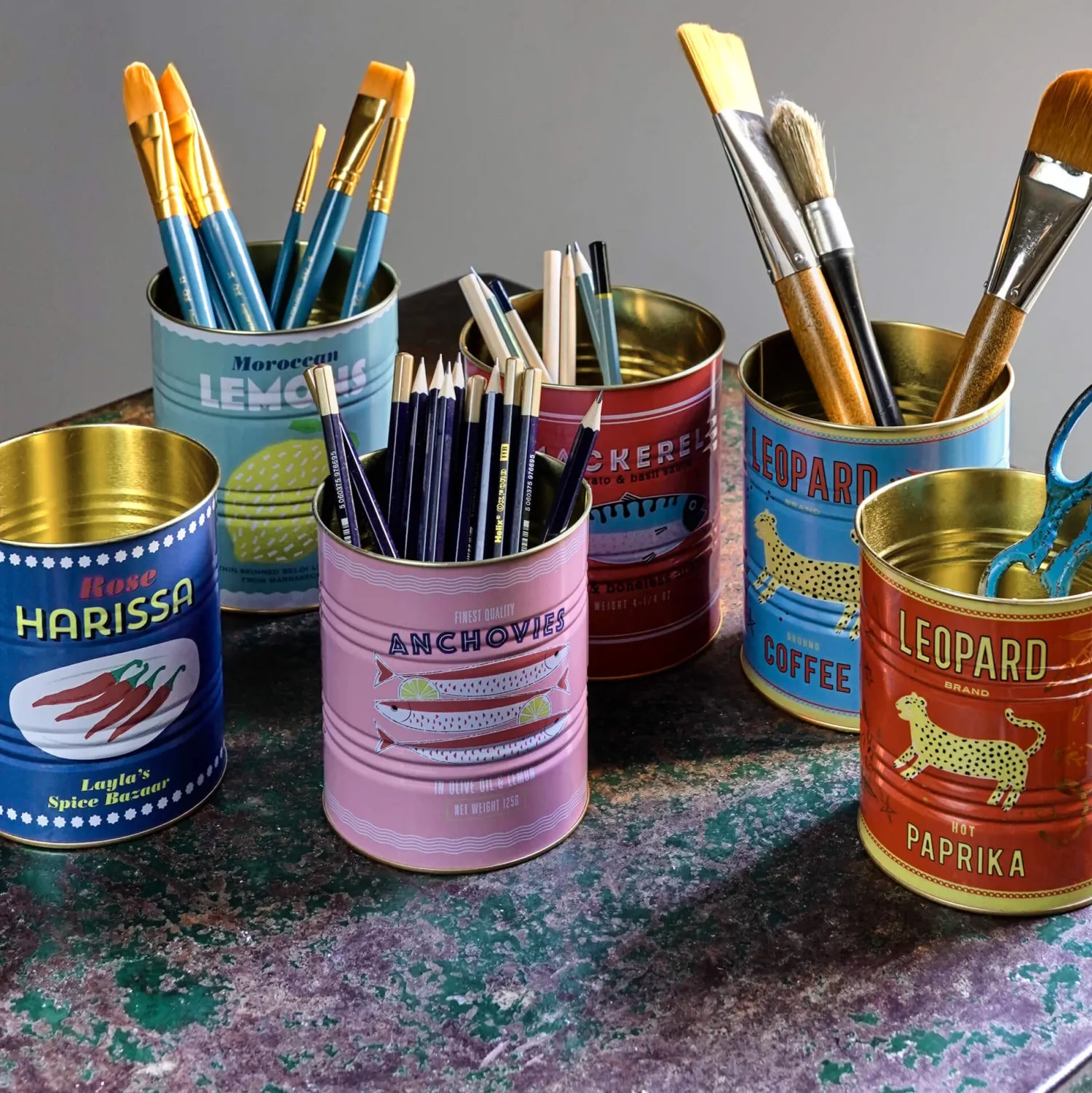 Graham & Green Set of Two Leopard Tins