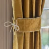 Graham & Green Set of Two Mustard Velvet Curtain Tie Backs