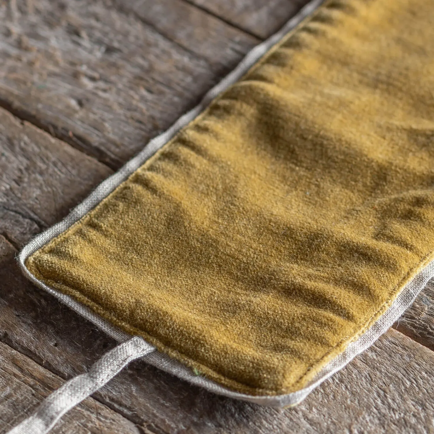 Graham & Green Set of Two Mustard Velvet Curtain Tie Backs