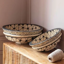 Graham & Green Set of Two Papier Mache Bowls