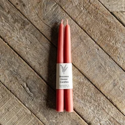 Graham & Green Set of Two Salmon Pink Beeswax Dinner Candles