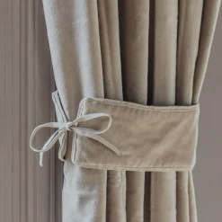 Graham & Green Set of Two Sand Velvet Curtain Tie Backs