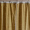 Graham & Green Set of Two Short Mustard Velvet Curtains