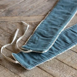 Graham & Green Set of Two Smoke Blue Velvet Curtain Tie Backs
