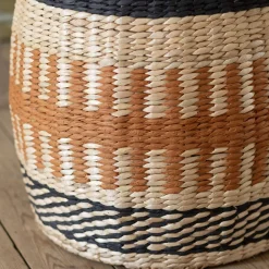Graham & Green Set of Two Terracotta and Natural Baskets