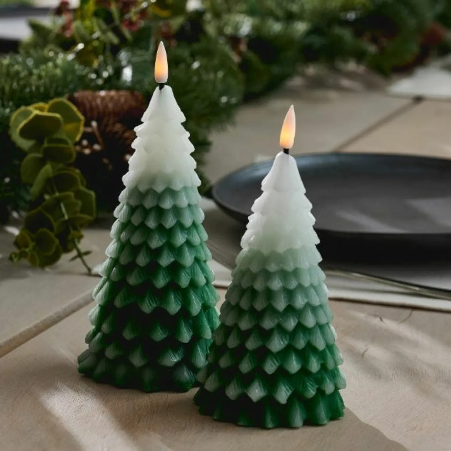 Graham & Green Set of Two Winter Tree LED Candles