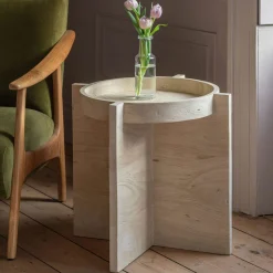 Graham & Green Seth Round Tray Top Side Table