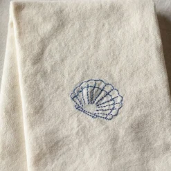 Graham & Green Shell Embroidered Cotton Napkin