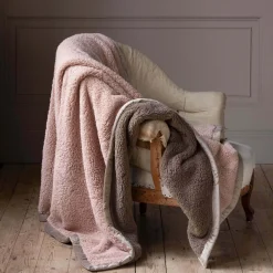 Graham & Green Sherpa Throw Blush
