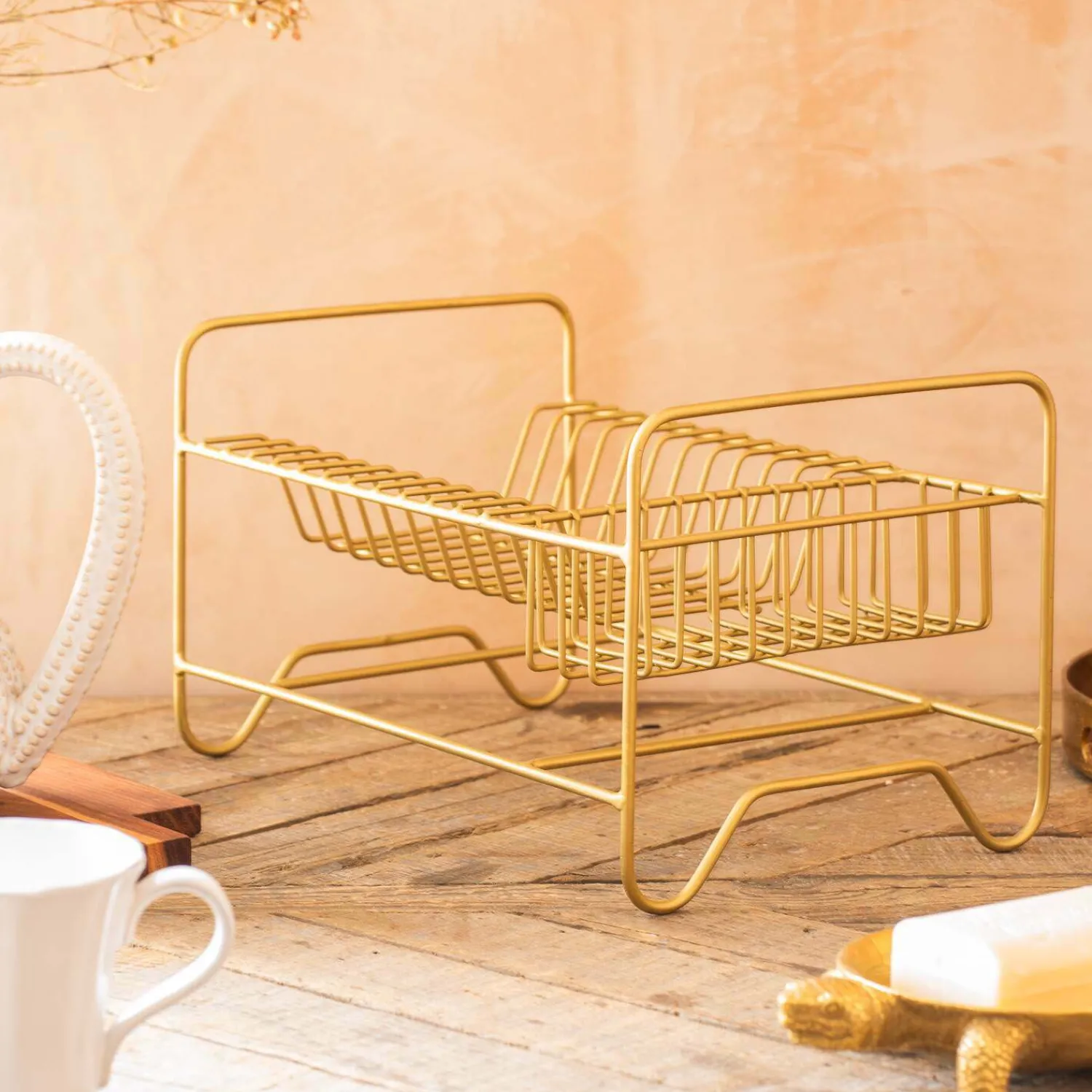 Graham & Green Short Gold Dish Rack