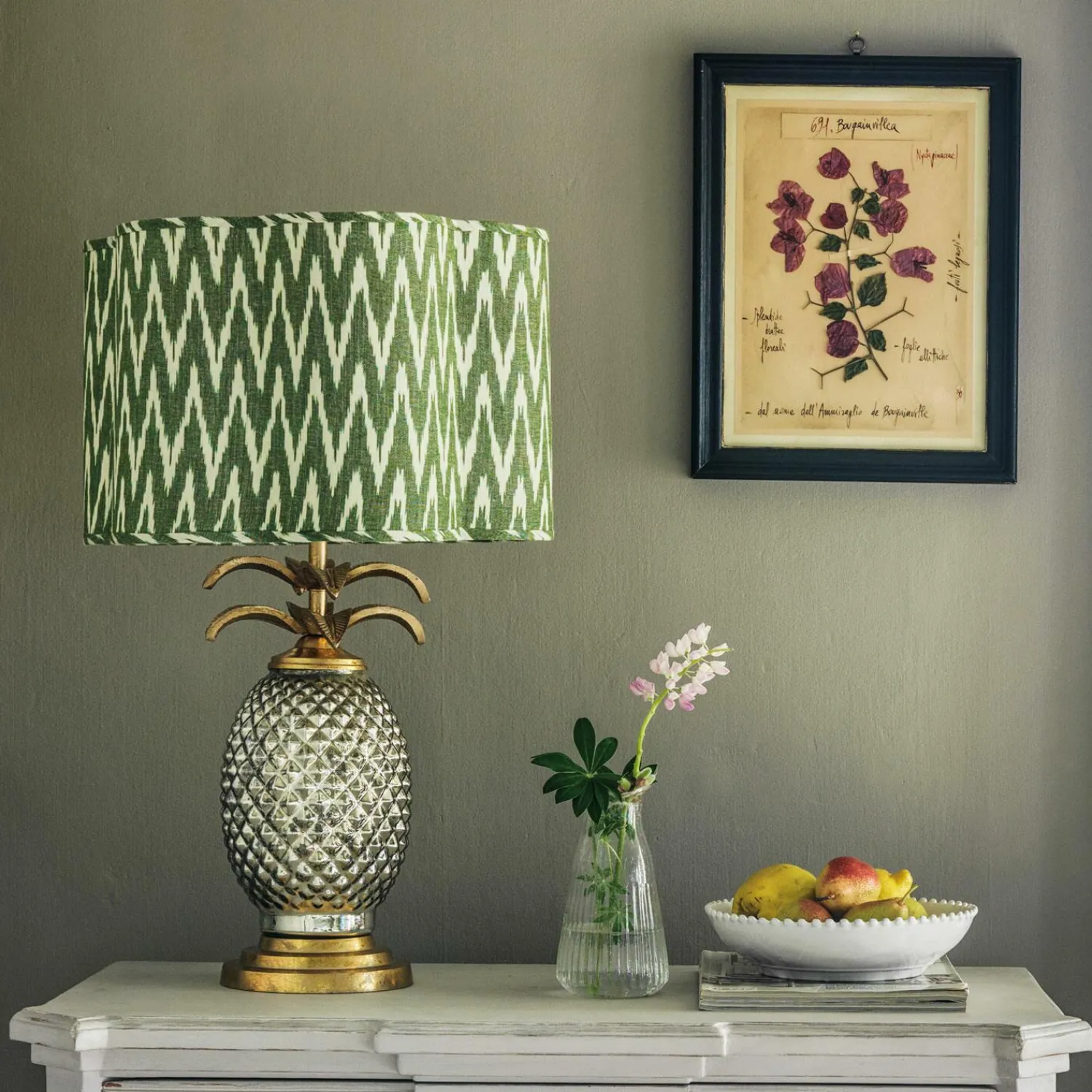 Graham & Green Silver and Gold Pineapple Lamp