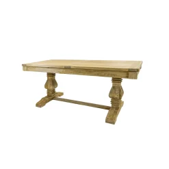 Graham & Green Single Column Reclaimed Elm 12 Seater Extendable Table