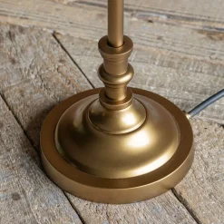 Graham & Green Slim Antique Brass Table Lamp with Shade