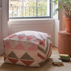 Graham & Green Small Chindi Rag Rug Pouffe