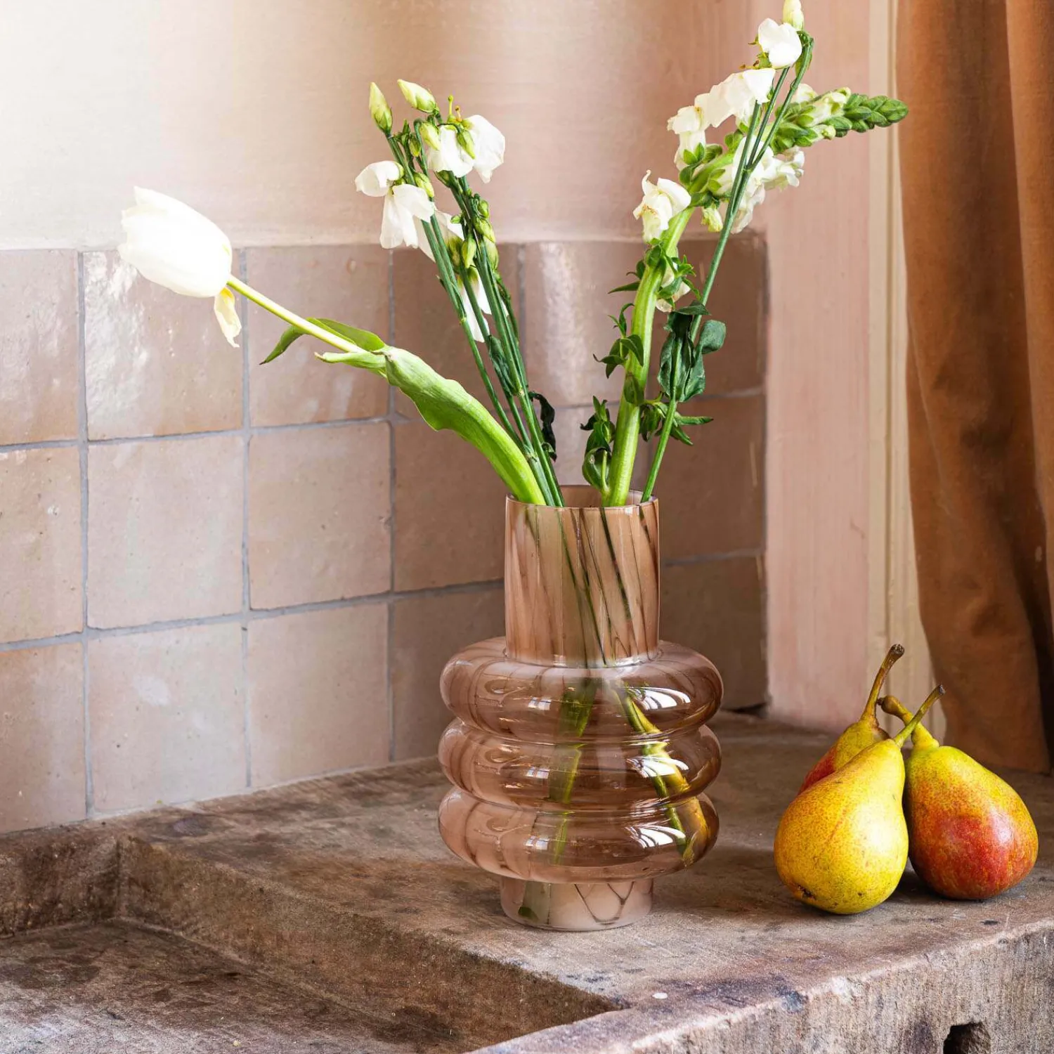 Graham & Green Small Cinnie Brown Glass Vase
