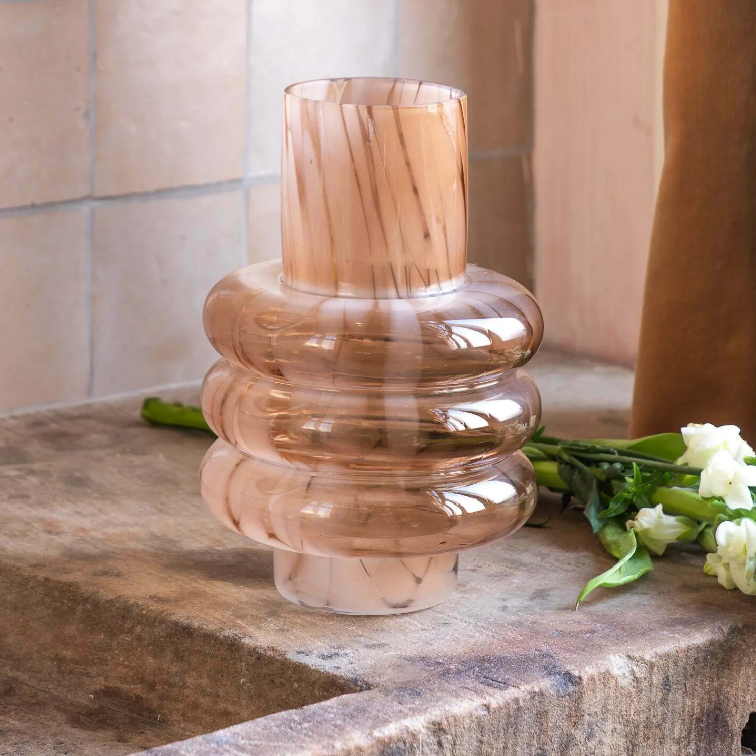 Graham & Green Small Cinnie Brown Glass Vase