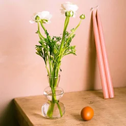 Graham & Green Small Curved Clear Glass Vase