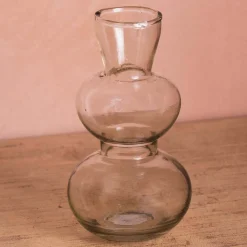 Graham & Green Small Curved Clear Glass Vase