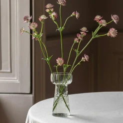 Graham & Green Small Etched Floral Clear Glass Vase