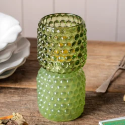 Graham & Green Small Green Stack Tealight Holder