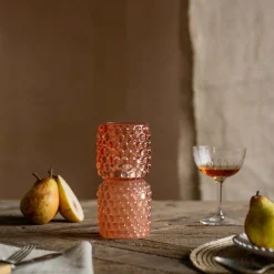 Graham & Green Small Pink Stacked Bubble Tealight Holder