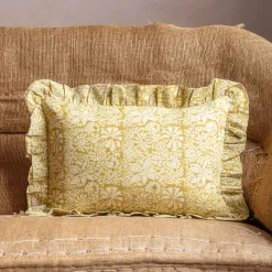Graham & Green Small Rectangular Floral Block Printed Cushions
