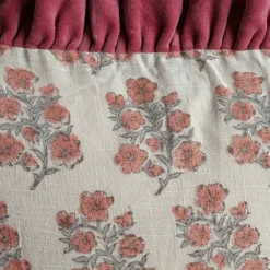 Graham & Green Small Rectangular Velvet Frill Block Printed Cushions