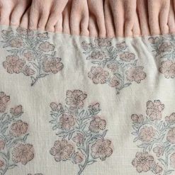 Graham & Green Small Rectangular Velvet Frill Block Printed Cushions