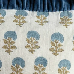 Graham & Green Small Rectangular Velvet Frill Block Printed Cushions