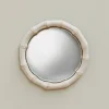 Graham & Green Small White Bamboo Convex Mirror