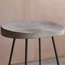 Graham & Green Small Wood And Iron Stool
