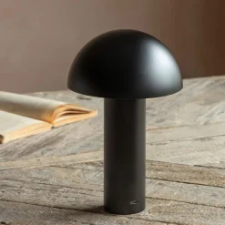 Graham & Green Solana Black Dome USB Chargeable LED Table Lamp