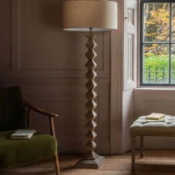 Graham & Green Spencer Floor Lamp with Linen Shade