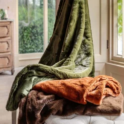 Graham & Green Spice Faux Fur Throw