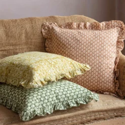 Graham & Green Square Floral Block Printed Cushions