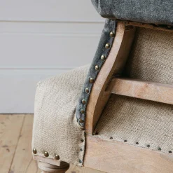 Graham & Green Stanley Deconstructed Velvet and Linen Armchair