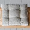 Graham & Green Striped Linen Square Seat Pad with Linen Border