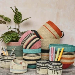 Graham & Green Striped Red Basket