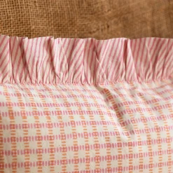 Graham & Green Sundae Pink & Orange Frill Square Cushion