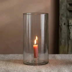 Graham & Green Tall Clear Glass Candle Holder