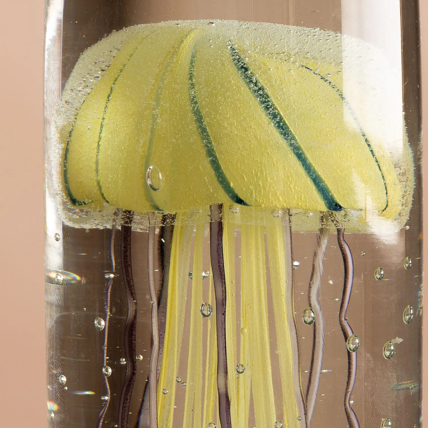 Graham & Green Tall Glass Tiger Jellyfish Paperweight