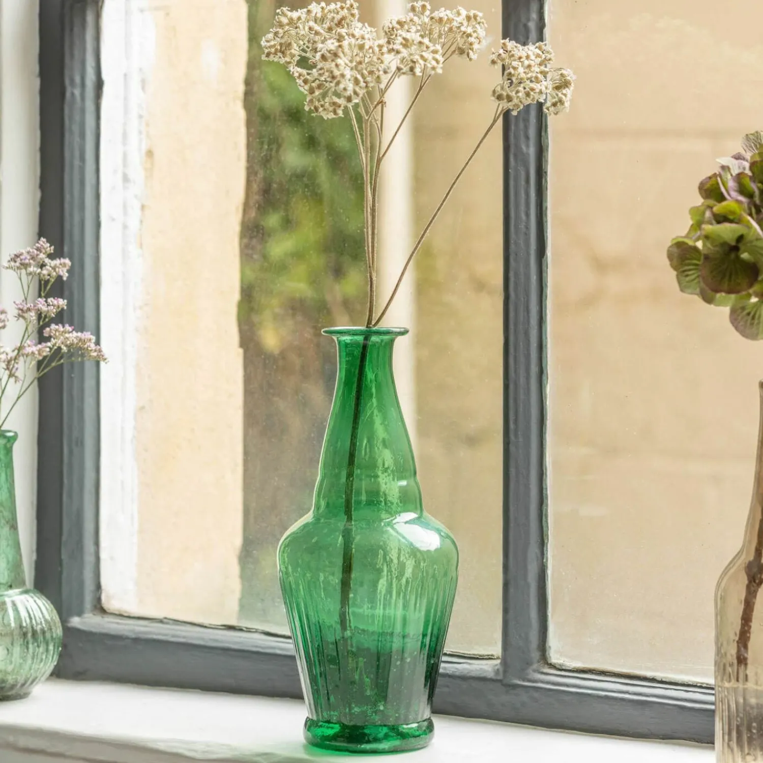 Graham & Green Tall Green Recycled Glass Vase